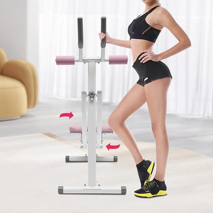 Ab Machine,Portable Core Abs Exercise Machine With LED Display And 6 Silent Rollers,3-Level Adjustment,Adjustable Ab Trainer Machine,For Abs Workout At Home Gym,Ab Machine For Home, Gyms,Etc