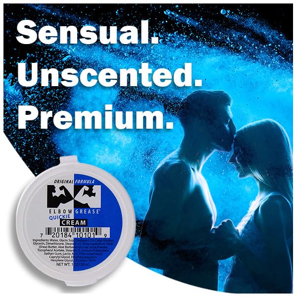 Elbow Grease Original Massage Quickie Cream (Unscented, 1oz) A Rich, Smooth and Effective Therapeutic & Personal Massage
