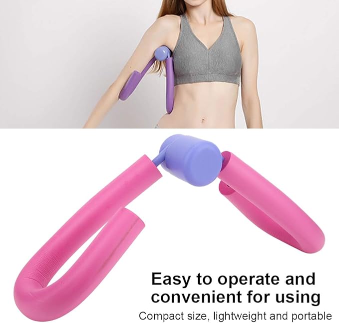 Semme Leg Thigh Exerciser Trainer Portable Gym Equipment Strength Training for Home Workout Fitness Enthusiasts Gray Pink Collodion Metal Spring