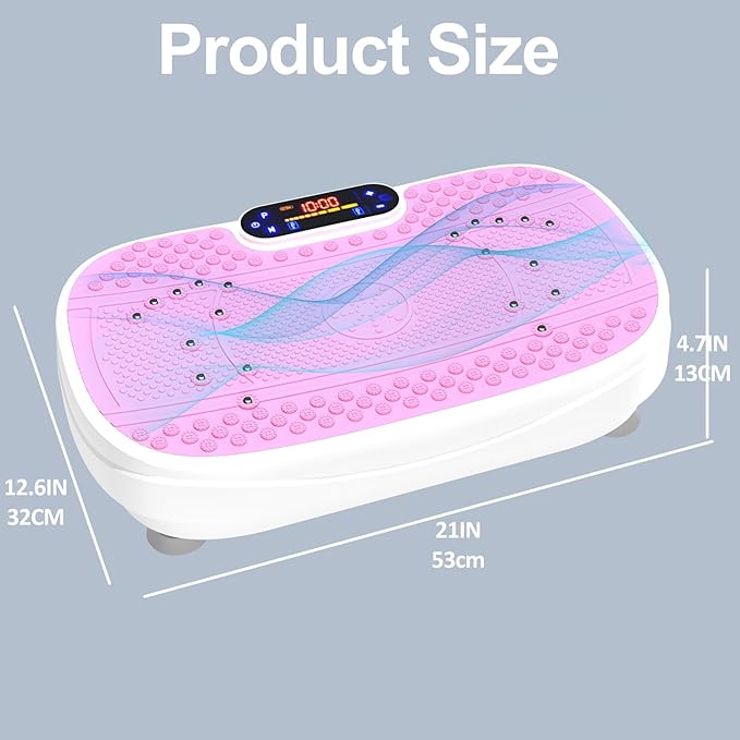 Vibration Plate Exercise Machine, Vibrating Fitness Platform with Remote Control for Lymphatic Drainage, 5 Types of Exercise Programs, Fat-Burning Fitness Equipment for Women Men