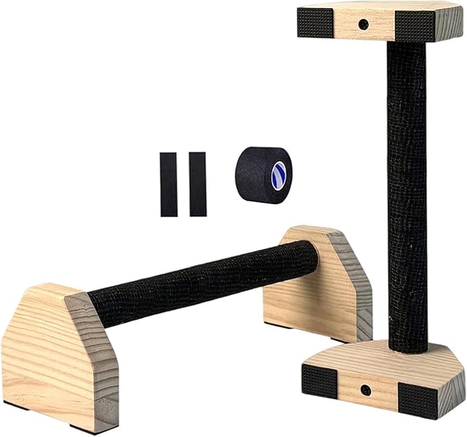 2Pcs Push up Bar Sturdy Wooden Parallettes Bar Push up Stands Pushup Handles for Gymnastics Strength Training Aerobics