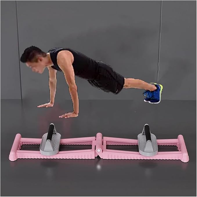 Foldable Skiing Exerciser Leg Splitter Ski Machine Portable Body Slimming Trainer Collapsible Leg Magic Machine Yoga Fitness Equipment for Use(Pink,Push-up Style)