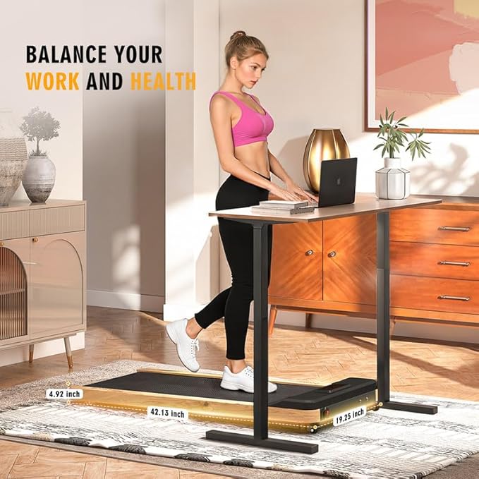 Maksone Under Desk Treadmill, Expert of Wooden Walking Pad, Walking Jogging Machine with Remote Control, Installation-Free…