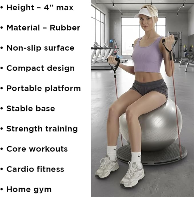 Ultimate Fitness Companion 4-in-1 Gym Step Platform Portable Anti-Slip Adjustable Fitness Board for Endurance Strength & Core Workouts (27 Inch)