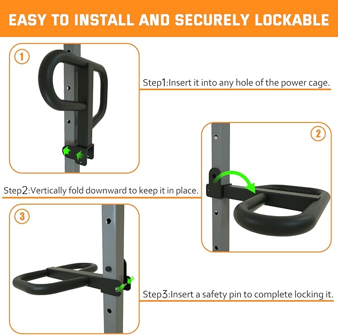 Dip Bar Attachment for 2"x2" Squat Rack, Heavy Duty Power Rack Attachment with 5/8" or 1" Hole