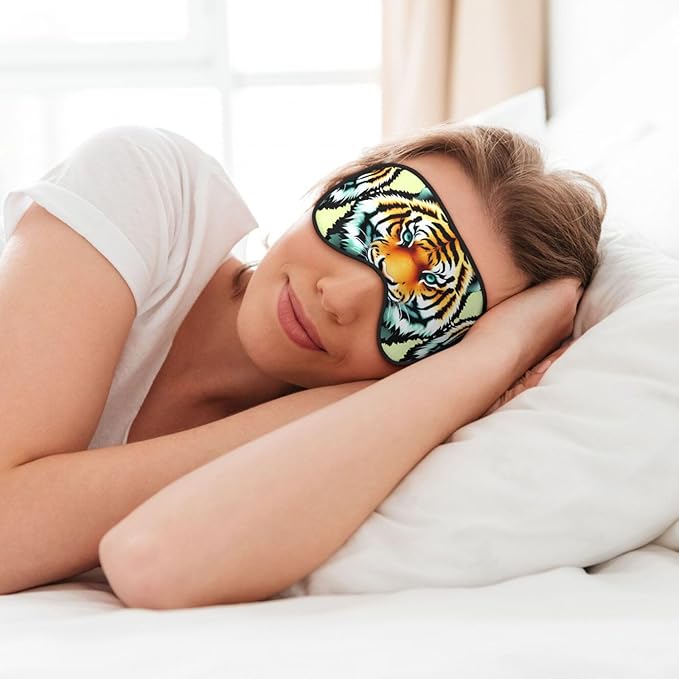 Little Fat Tiger Head Head-Mounted Double-Sided Light-Blocking Sleeping Eye mask to Protect Eyes and Relieve Eye Fatigue