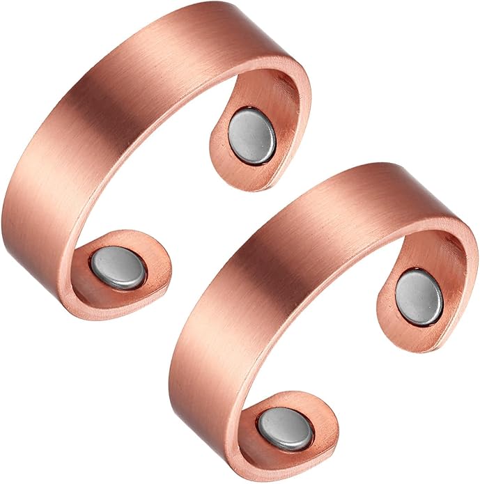 BioMag Magnetic Rings, Pure Copper Rings for Men Women, Adjustable Fingers Thumb Ring Jewelry Gift
