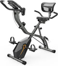 Foldable Exercise Bike Stationary Bikes for Home, 5 IN 1 Indoor Workout Bike, Cycling Bike with 16-Level Quiet Magnetic Resistance, 6.6 LBS Flywheel and 300LBS Capacity for Senior and Home Workout