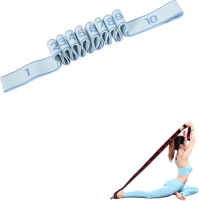 Fitness Resistance Band for Stretching and Yoga, Number Stretch Resistance Band with Clear Markings, 8/10-Section Elastic Training Bands for Yoga, Stretching, Pilates, Fitness