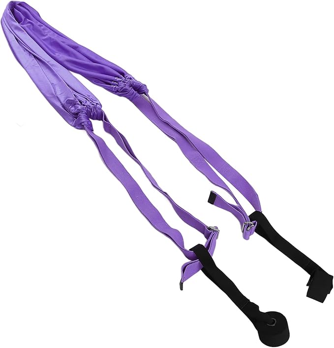 Premium Aerial Hammock Yoga Swing Kit Yoga Hammock Handstand Split Leg Stretchable Training Portable Elastic Aerial Hammock for Home Sky Blue(Purple)