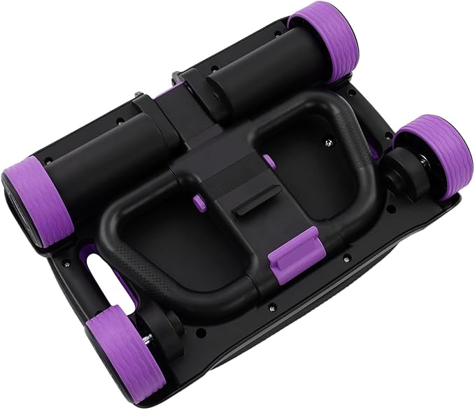 4-Wheel Ab Roller, Abdominal Wheel with Elbow Support for Home Gym, Portable Fitness Roller Workout Machine, Core Strength Training Equipment for Men Women