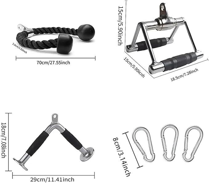 Double Head Rope Pulldown Attachment Set Gym Strength Training Equipment Handles Big Bird Gym Equipment Accessories