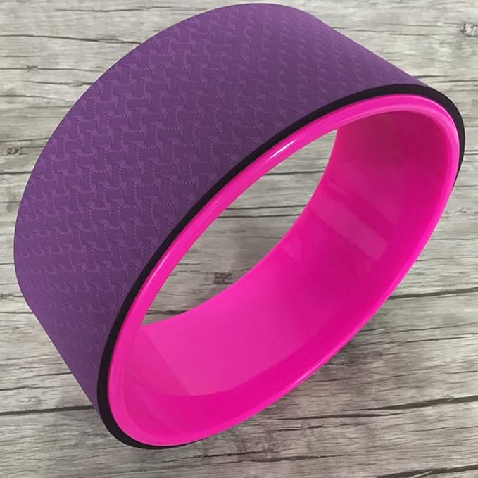 Yoga Wheel Cotton Stretching Strap Set Stability Blocks Pilates Exercise Pack for Beginners (Purple)