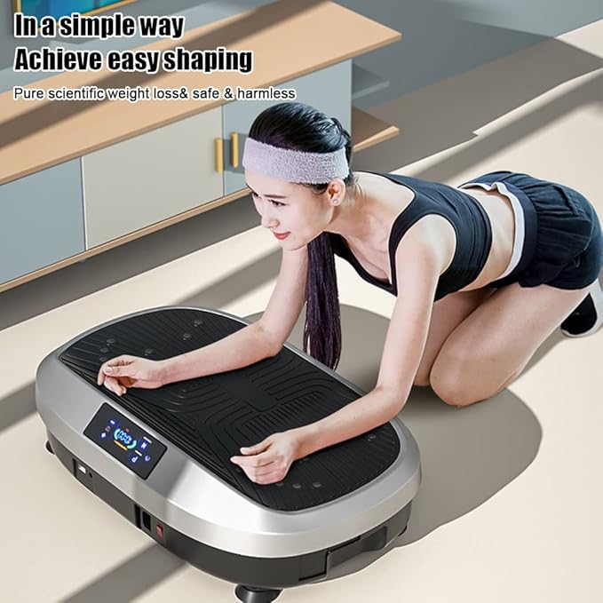 Vibration Plate w Resistance Bands, Vibration Plate Exercise Machine, 99 Levels of Intensity, Vibration Platform Home Gym Equipment for Whole Body Workout