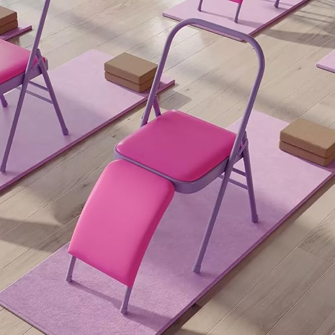 Pilates Yoga Chair,Iyengar Yoga Chair,Yoga Inversion Chairyoga Assist Chair,with Lumbar Back Support,Backless Chair Yoga Chair,Purple