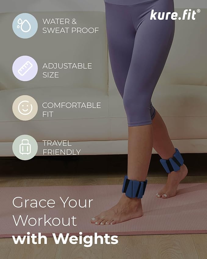 Pilates Weight | Wrist & Ankle Weights for Women | Weighted Bangles | 1LB/ 2LB Each (Set of 2)