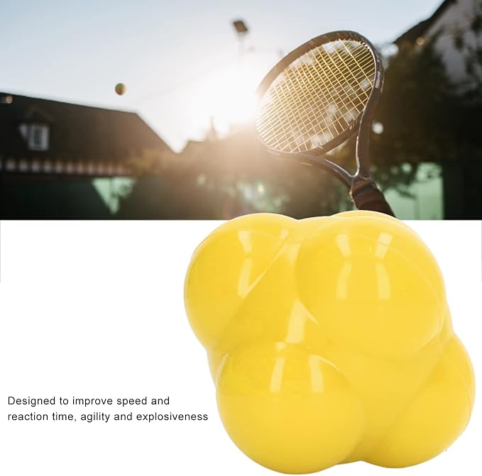 Reaction Ball, Rubber Bright Color Hex Reaction Trainer Ball for Basketball, Tennis and Other Competitive Sports