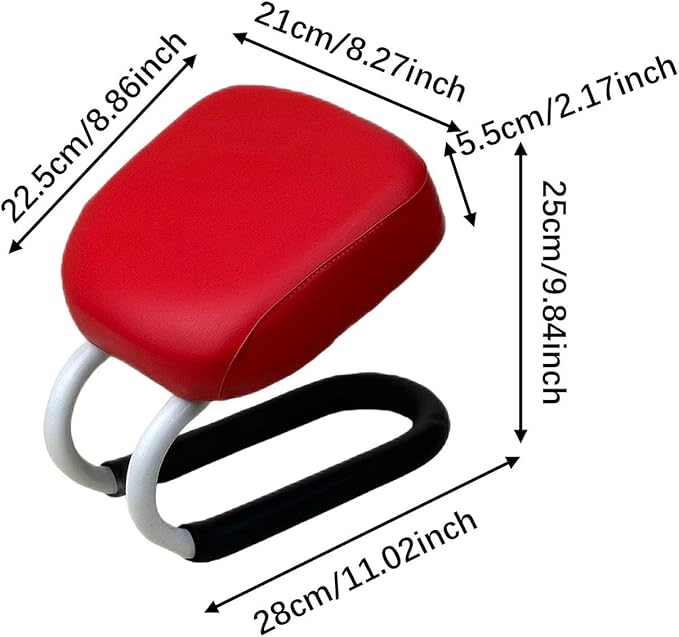 Kneeling Meditation Stool Ergonomic PU Sponge Filled Prayer Bench Kneeler Seat Multipurpose for Yoga Meditation 11.02x9.84inch- red