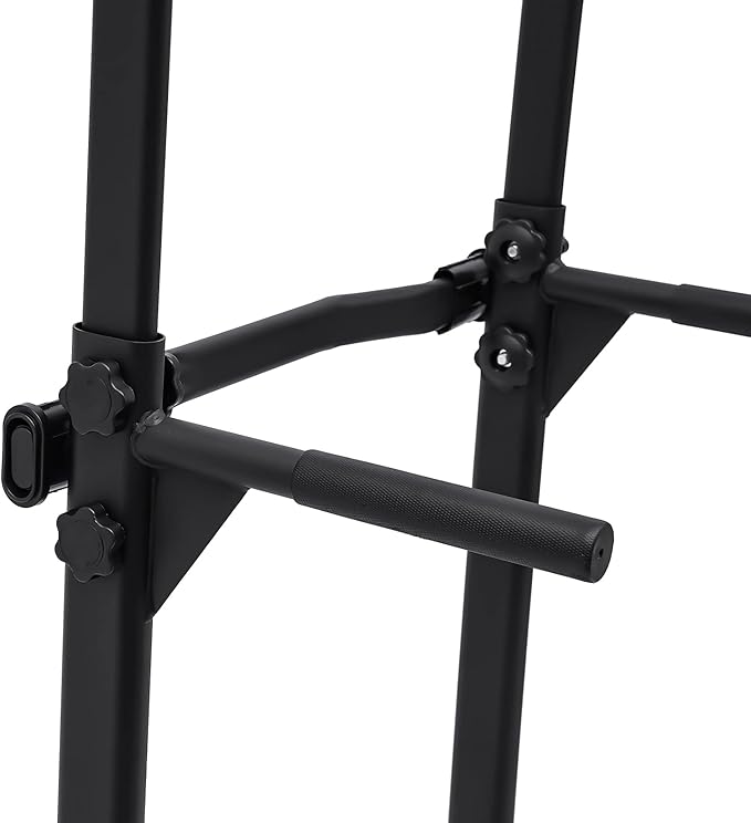 Parallel Bars Power Tower Adjustable Dip Station Pull Up Bar Push Up for Home Gym Strength Training Body Building Workout Equipment Standing Pull Up Pillar Impregnation Station, Black