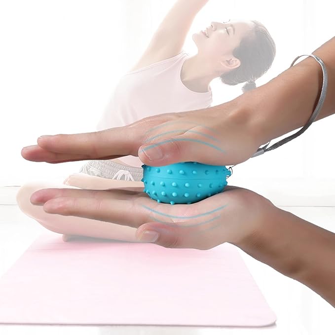 Grip Ball with Cord Hand Grip Strength Trainer Massage Relief Finger Hand Grip Massage Squeeze Hand Stress, Diameter: approx.70mm, Black
