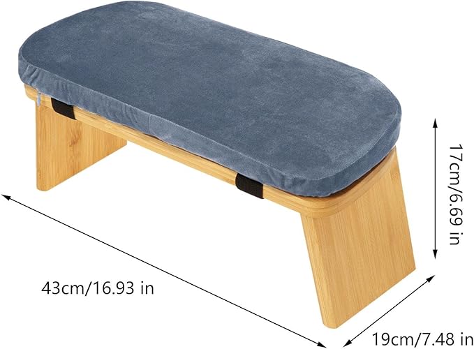 Meditation Bench, Bench for Home, Stable, Stool, Bamboo, Stable for Kneeling Or Sitting, Meditation Stool, Knee Stool, Light Blue