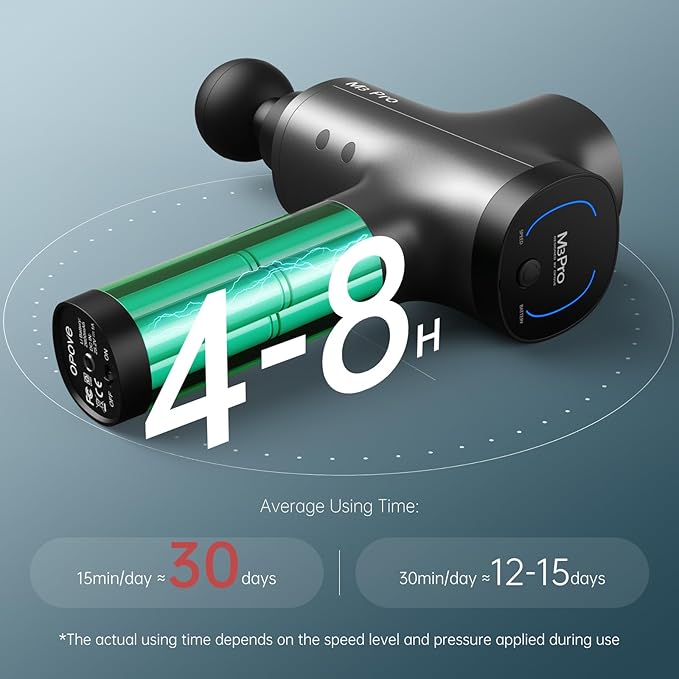 Opove M3 Pro 2 Massage Gun Deep Tissue Percussion Muscle Massager for Workout, Percussive Therapy Fascia Gun for Athletes Fast Recovery, 30 Days Long Battery Life, 70lbs Stall Force