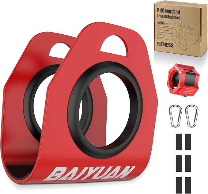 Home Gym Clips, Convert Dumbbells to Barbell, Turn Bars into Landmines, T-Bar Row with Any Grip, Hook Dumbbells on Dip Belts, Versatile Weightlifting Accessory for Olympic