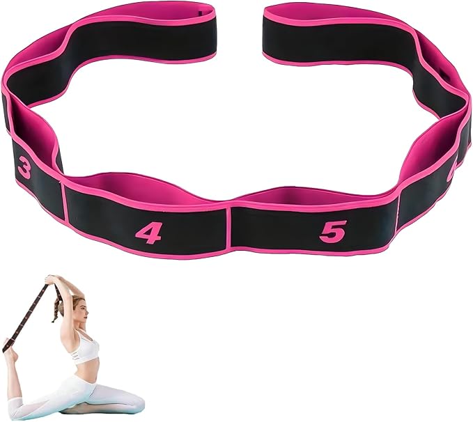 Fitness Resistance Bands for Stretching and Yoga, Number Stretch Resistance Band with Clear Markings, 8/10/12 Section Stretch Band for Fitness, Pilates, Dance, Full Body Workout
