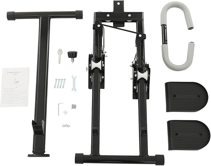 Foldable Stair Stepper Climber with Non-Battery Counter, 1.2mm Carbon Steel Frame, 220LBS Capacity, 3-Level Adjustable Pedals for Home Gym Full Body Workout
