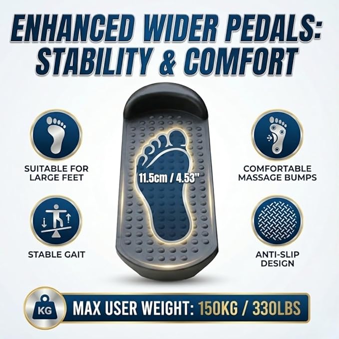 Compact Stepper Machine for Indoor Cardio & Leg Workout | Small Portable Step Exercise Equipment for at-Home Fitness | Quiet & Stable Fitness Stepper | Mini Stair Stepper for Home by ENERGI CORE