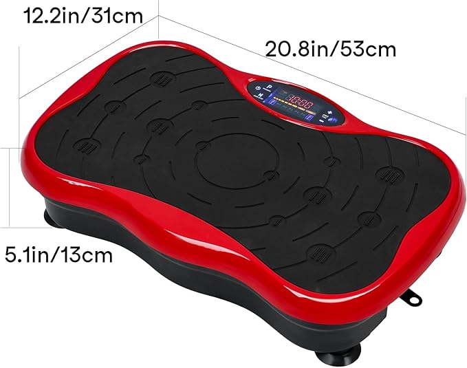 Vibrating Plate for Iymphatic Drainage,Adjustable Speed Full Body Vibration Platform for Weight Loss Home Fitness Shake Exercise Platform with Touch Screen & Resistance Bands Women Men Fitness