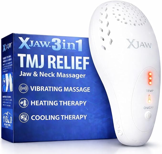XJAW™ Advanced 3-in-1 TMJ Therapy Device with HEAT & COLD Therapy and Precision Vibration – Professional Jaw Recovery System for TMJ Relief, Masseter Muscle Therapy, Inflammation, Jaw & Neck Tension