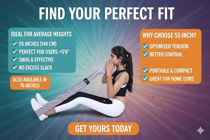 76 Inches Long Heavy Fabric Resistance Bands for Women and Men - Non-Slip, Durable Exercise Bands for Stretching, Yoga, Home Fitness