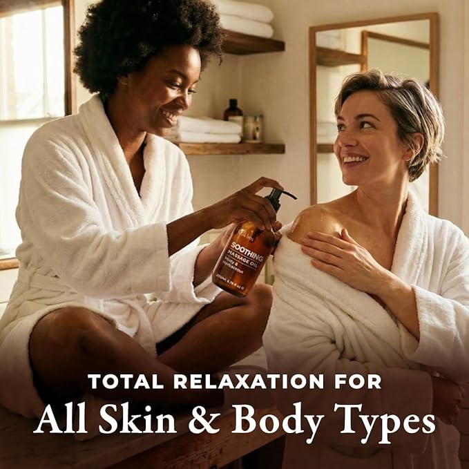 Gya Labs Soothing Massage Oil - 6.76 Fl Oz - Eases Tension and Comforts Tired Muscles for Relaxation, Soothing Massage Oil Hydrates Skin - Non-Greasy Formula, Non-GMO and Cruelty-Free
