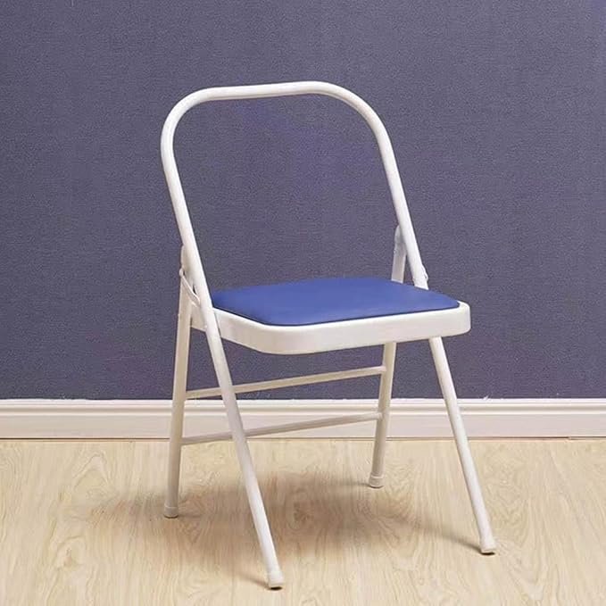 Iyengar Yoga Chair,Pilates Chair,Yoga Inversion Chair,Backless Yoga Chair Prop,Home Exercises Reinforced Design, Blue-82cm×45cm