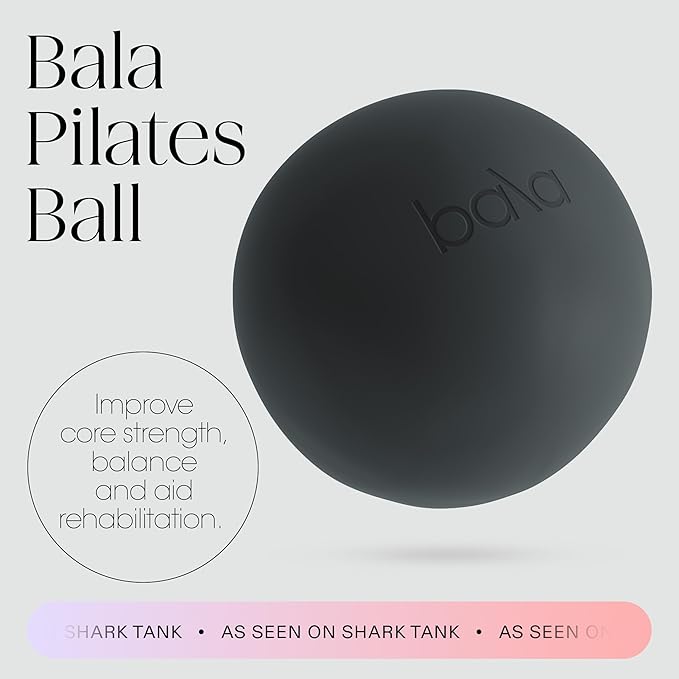 Bala Pilates Ball, Non-Weighted Exercise Ball - Small 8" Yoga Ball for Barre, Stretching, Strength & Core Training - Workout Accessory with Mini Pump for Home Gym & Fitness Routines - 100% PVC