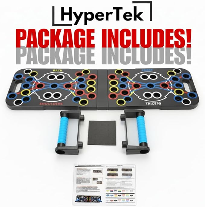 Hybertek 27 in 1 Pro Push Up Board | Multi Functional Foldable Push Up Stand for Strength Training, Fat Burning & Full Body Workout at Home | Muscle Training Push Up Bar Board for Men & Woman Fitness