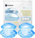 Silicone Cupping Set Vacuum Suction Cupping Therapy Sets for Body Massage, Deep Tissue Myofascial Release, Pain Relief, Muscle Relaxation & More (L (2 pcs))