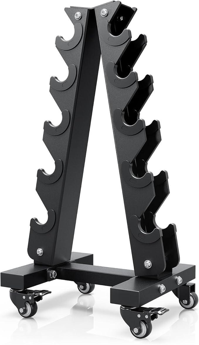 YOLEO Dumbbell Rack - 3 Tier & 5 Tier Compact Weight Rack for Dumbbell, Kettlebell, Barbell, Heavy Duty Weight Storage Organizer, Space-Saving Dumbbell Storage Stand Holder for Home Gym - 1100LBS Capacity (Rack Only)