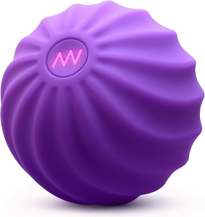 2.4" Mini Electric Vibrating Massage Ball, 10-Speed Fitness Yoga Massage Roller for Palm, Hand, Foot, Leg, Neck, Back, Multi-Directional Massage Ball (Violet)