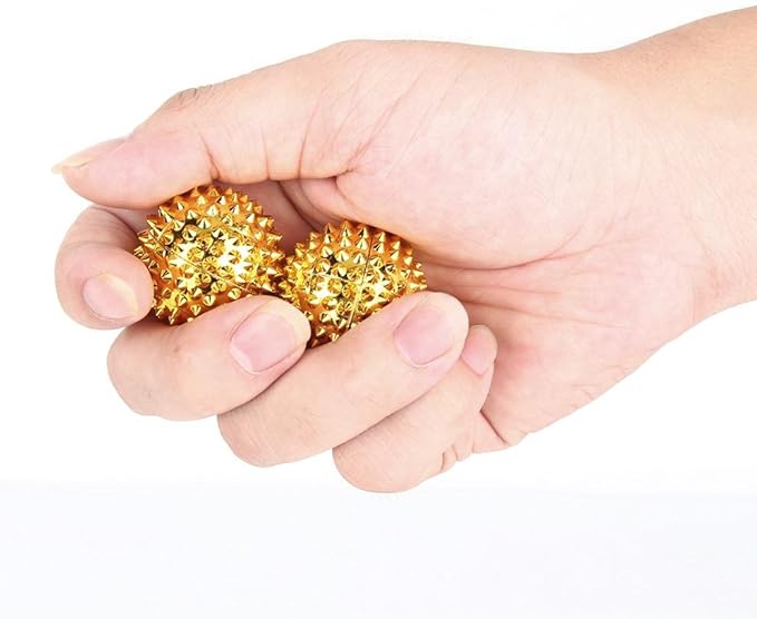 Spiky Magnetic Massage Balls, Pressing Hand Acupoints Balls, Hand Acupuncture Ball Massage Physical Body Acupressure, Manual Massage Balls Pack of 2, ABS and Magnetic Material