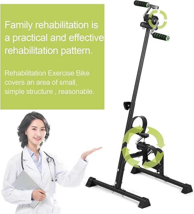 Pedal Exerciser Bike for Seniors,Hand Arm Leg and Knee Physical Therapy Peddler Exercise Equipment Adjustable Fitness Equipment for Seniors, Elderly Home Pedal Exercise Bike for Total Body