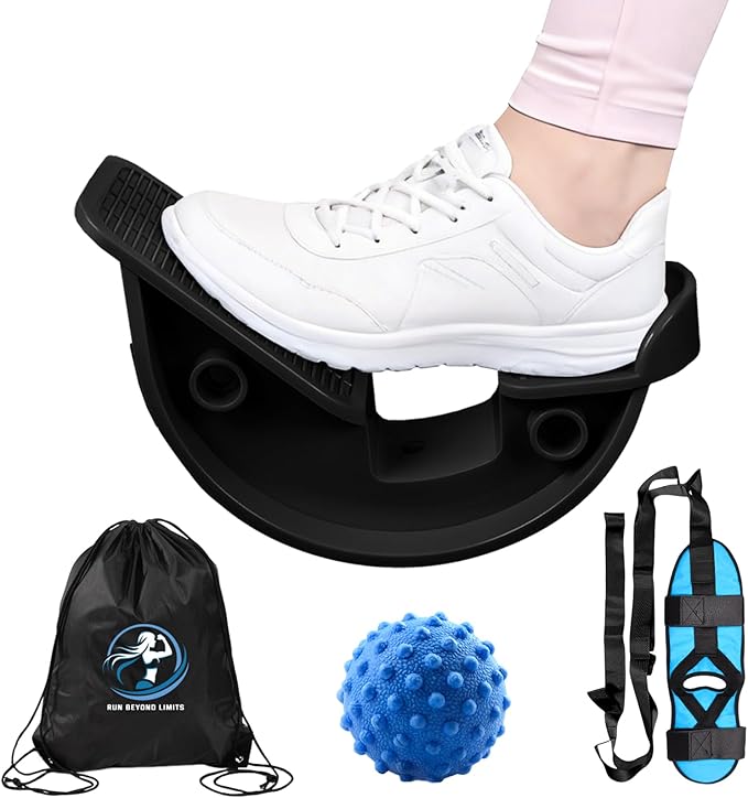 JIURUN Calf Stretcher and Foot Rocker for Plantar Fasciitis - Leg Stretching Strap, Hamstring and Calf Stretcher, Suitable for Stretching Legs and Thighs