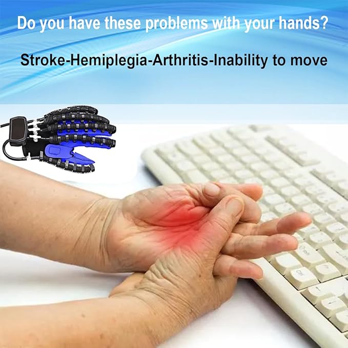 Rehabilitation Robot Gloves,Robot Rehabilitation Gloves,Hand Rehabilitation Equipment,Stroke Hemiplegia Glove(Left Hand-M)