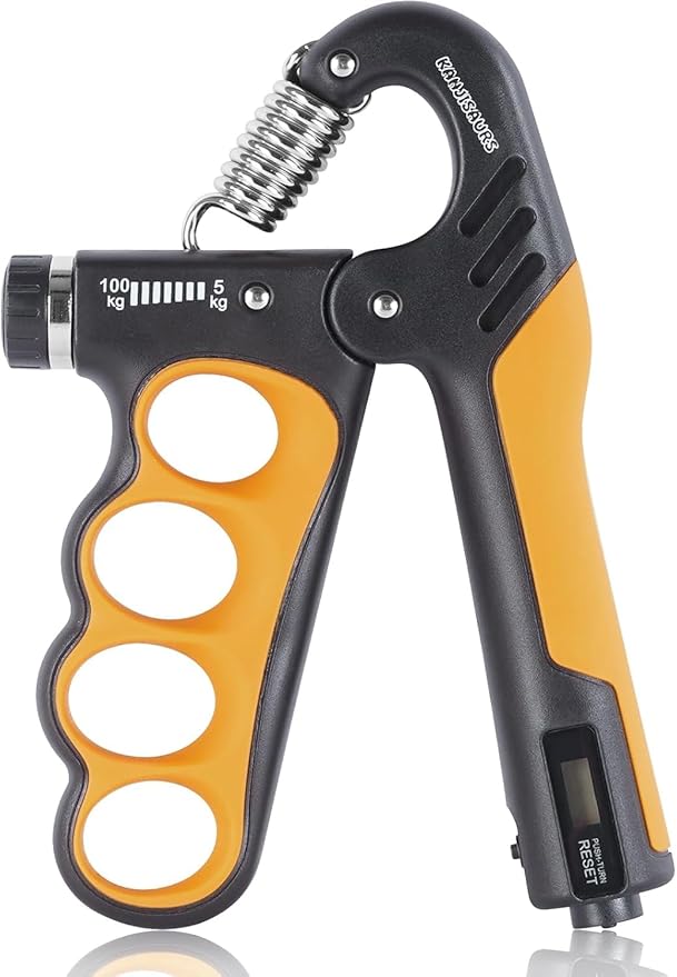 Grip Strength Trainer – Adjustable Resistance Hand Grip Strengthener (11-220 Lbs/5-100KG) with Auto Electronic Counter | Forearm & Finger Exerciser for Athletes, Musicians, Injury Recovery