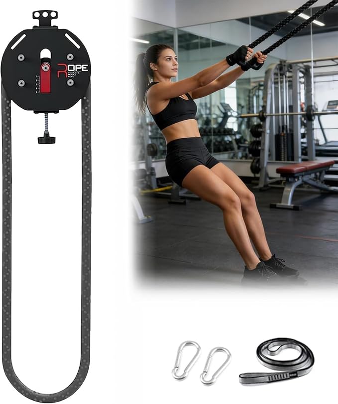 Endless Rope Pull Machine: Portable Full-Body Trainer, 20kg Adjustable Resistance, Durable Steel-Core Nylon Rope (4m), Perfect for Home, Travel, and Outdoor Fitness