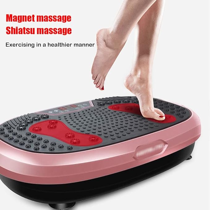 Vibration Plate Exercise Machine Whole Body Vibration Platform Machine with Loop Resistance Bands for Home Fitness Training & Weight Loss
