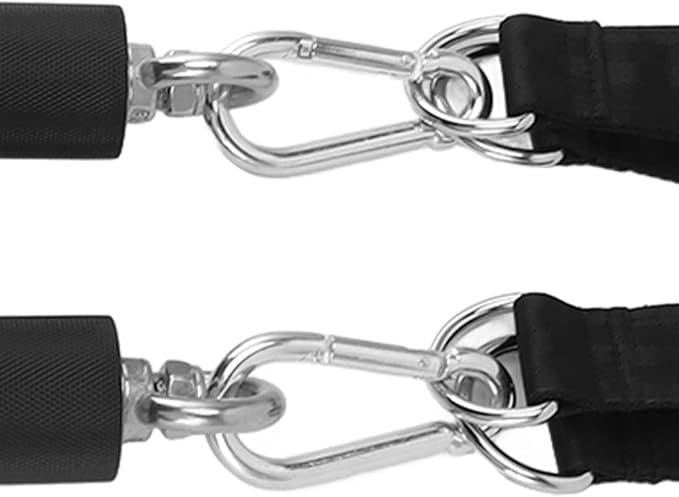 ZJchao 1Pair Pull Up Bar Handle Cable Attachment TPR Rubber Coated Grip Anti Slip Straight Gym Equipment for Weightlifting Exercise with Comfortable Handles for Strength Training