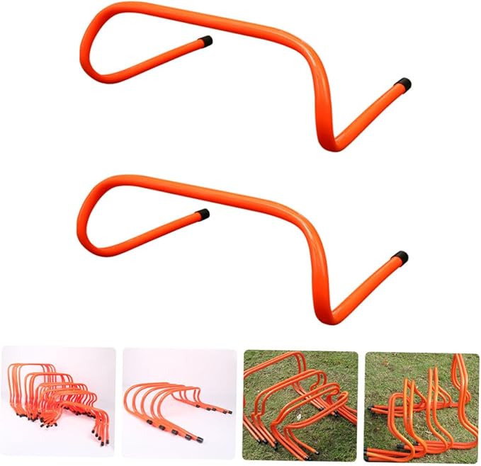 Mikinona 2pcs Professional Speed Hurdles Plastic Training Agility Hurdles 15cm for Soccer Football Running Training Equipment