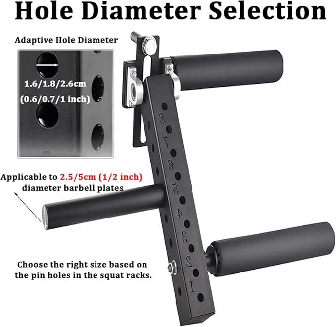 Leg Extensions Fitness Equipment for Leg Muscle Training, Adjustable Leg Extension and Curl Machine Squat Rack Attachment for 1.6/2.6cm Holes,2.6cm